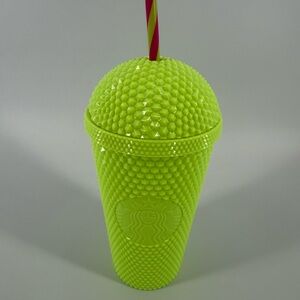 Starbucks 16oz Frappuccino Dome Tumbler 2025 Neon Lime Green 30 Years Studded